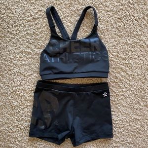 Cheer Athletics Black Sports Bra and Shorts